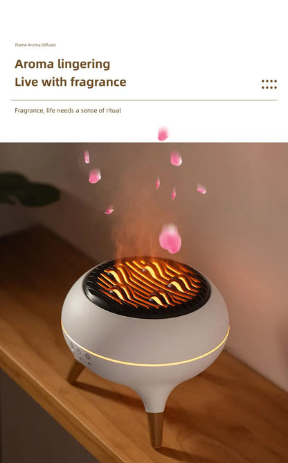 Flame Aromatherapy Essential Oil Diffusers 350ML,Air Diffuser/Humidifier, for Home, Bedroom,Large Room Humidifier
