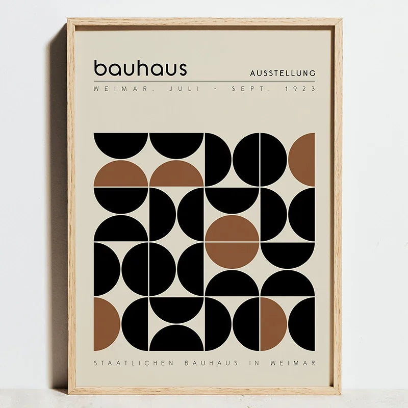 Bauhaus Sports Wall Art Blue Line Canvas Poster Decor