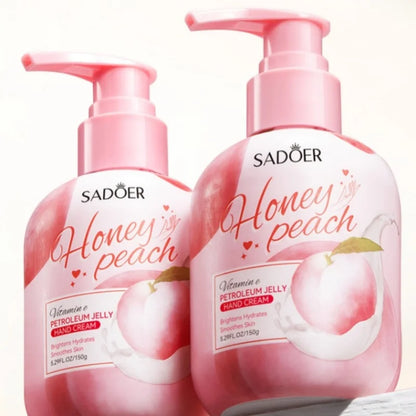 150g Peach Hand Cream, Rich in Glycerin, Peach Extract Essence, and Tocopherol, with a Moisturizing Texture That Is Non-Greasy, Can Nourish Dry Skin, and Can Be Used for Hand, Foot, and Body Care, Keeping Skin Hydrated, Soft,