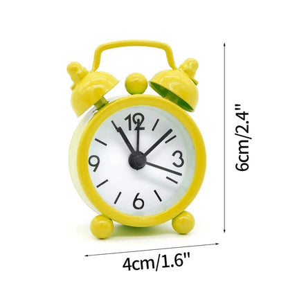 Nordic Retro Alarm Clock – Mute Quartz Clock with Metal Stand