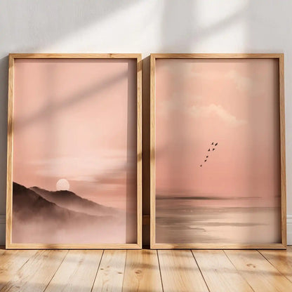 Japandi Wall Art Scandinavian Sunset Print