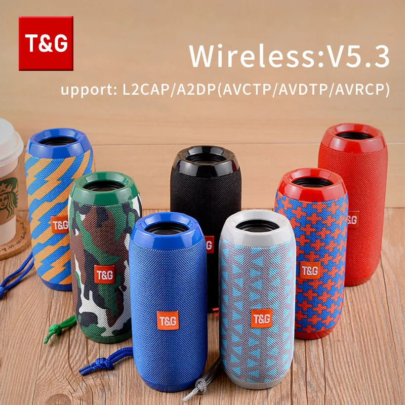 Bluetooth Speaker T&amp;G TG117 Portable TWS Sound Box Waterproof Loudspeaker Outdoor Stereo Surround Speakers Support TF FM Radio