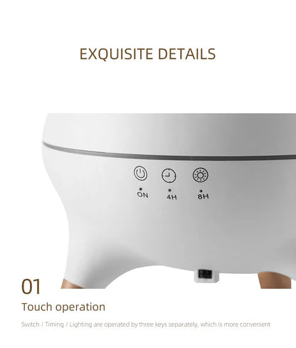 Flame Aromatherapy Essential Oil Diffusers 350ML,Air Diffuser/Humidifier, for Home, Bedroom,Large Room Humidifier