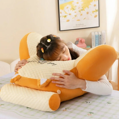 1pc Adjustable Reading Pillow - Ergonomic Back Support Cushion for Bed/Sofa/Floor, Gray Quilted Breathable Design