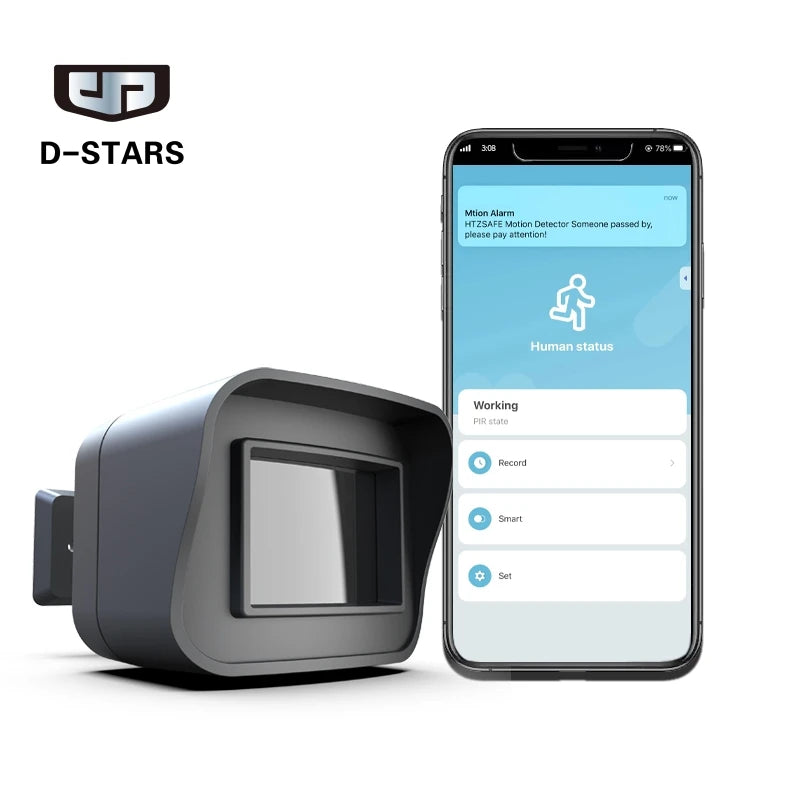 Smart Outdoor Home Security - Weather Resistant WiFi Motion Sensor&amp;Detector - Remote APP Notifications - Compatible With Alexa