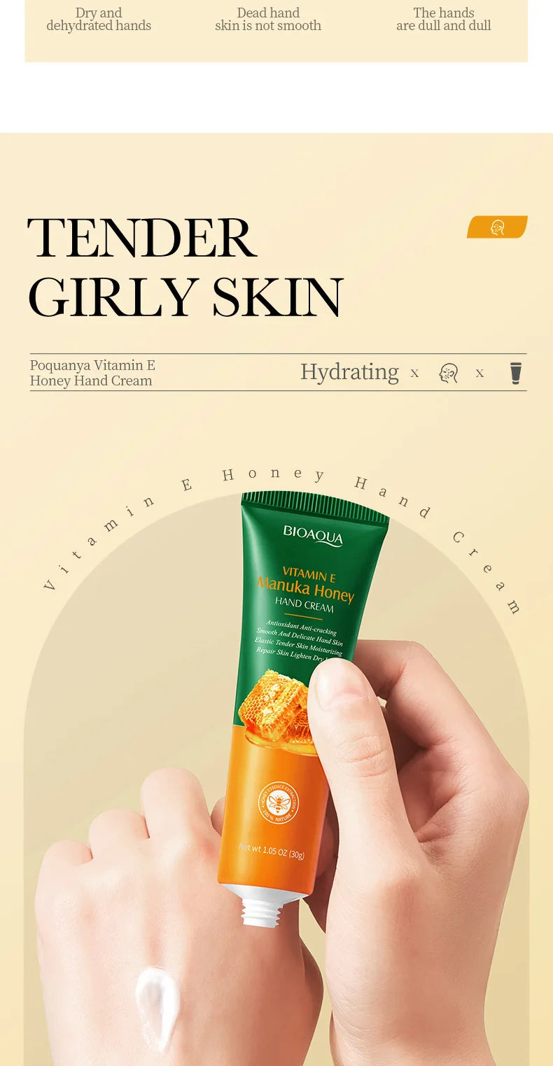 3/5pcs BIOAQUA Honey Hand Cream Moisturizing Whitening Hands Anti-aging Nourishing Hydrating Hands Skin Care Products