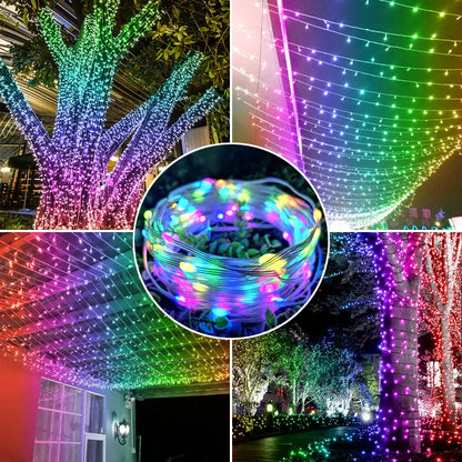LED string light with Bluetooth, RGB rainbow, running horse, flowing light with festive atmosphere decoration, copper wire light