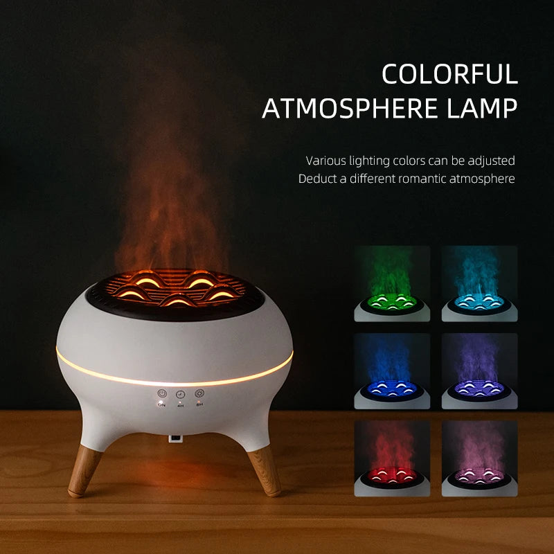 Flame Aromatherapy Essential Oil Diffusers 350ML,Air Diffuser/Humidifier, for Home, Bedroom,Large Room Humidifier