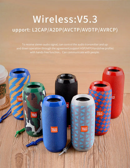 Bluetooth Speaker T&amp;G TG117 Portable TWS Sound Box Waterproof Loudspeaker Outdoor Stereo Surround Speakers Support TF FM Radio