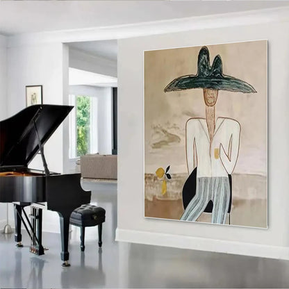 Hand Drawn Abstract Oil Painting Wall Art