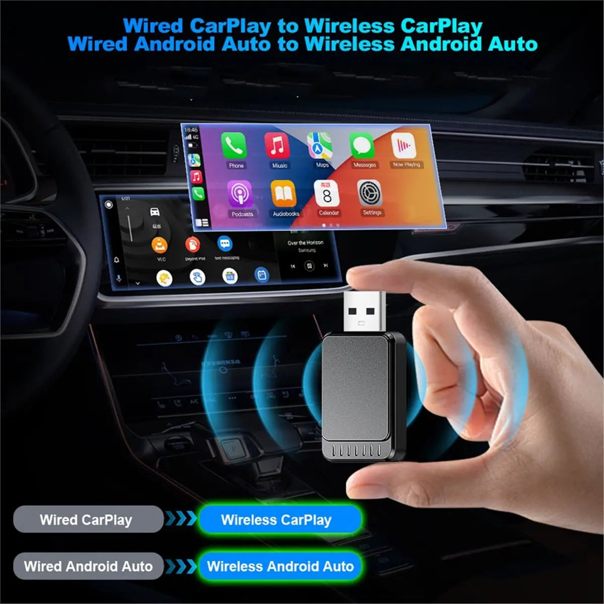 AI Box goes beyond a typical wireless Android Auto bridge into a full smart device running Android