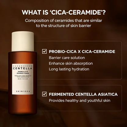 Korean Centella Probio-Cica Essense Toner, Hyaluronic Acid Facial Moisturizing Toner Nourishing Barrier Toner Face Care Products