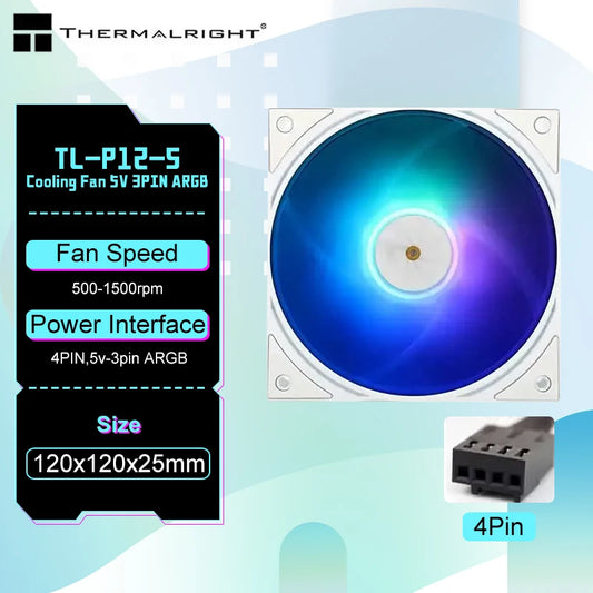 Thermalright TL-P12-S 12cm Cooling Fan 5V 3PIN ARGB pc