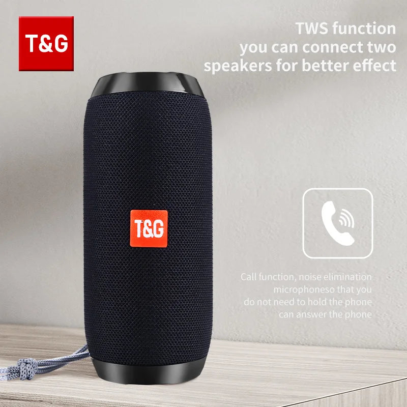 Bluetooth Speaker T&amp;G TG117 Portable TWS Sound Box Waterproof Loudspeaker Outdoor Stereo Surround Speakers Support TF FM Radio