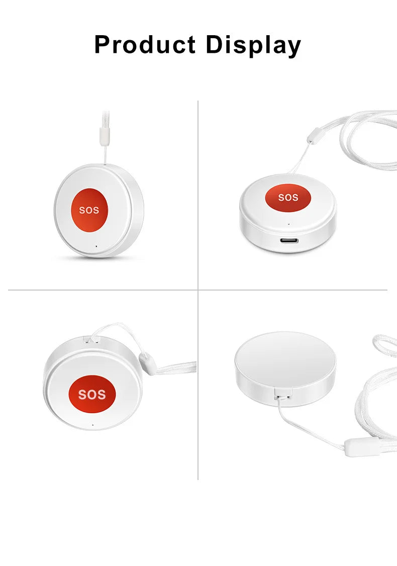 WiFi Smart SOS Emergency Button Security Linkage Smart Switch App Remote Alert Rechargeable Smart Home Automation Safety Device