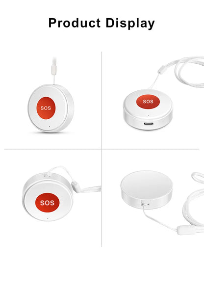 WiFi Smart SOS Emergency Button Security Linkage Smart Switch App Remote Alert Rechargeable Smart Home Automation Safety Device