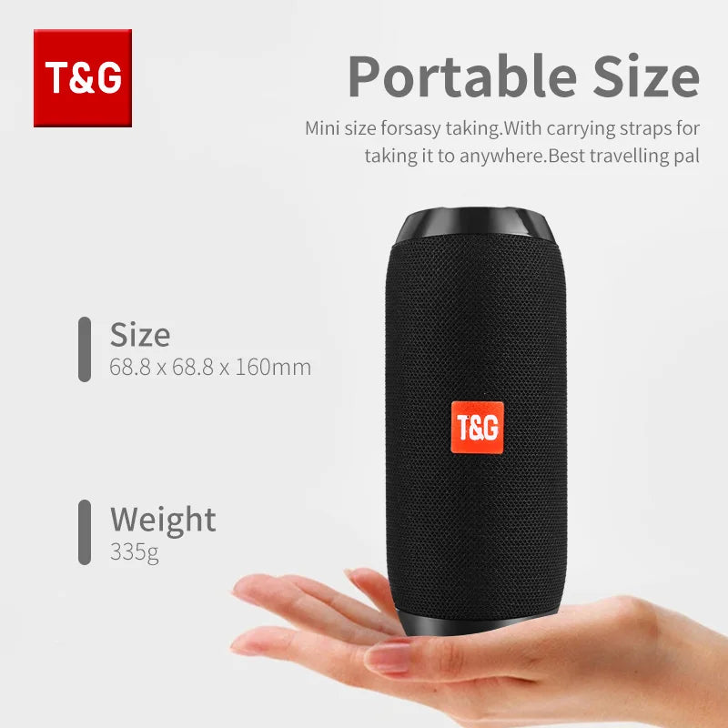 Bluetooth Speaker T&amp;G TG117 Portable TWS Sound Box Waterproof Loudspeaker Outdoor Stereo Surround Speakers Support TF FM Radio
