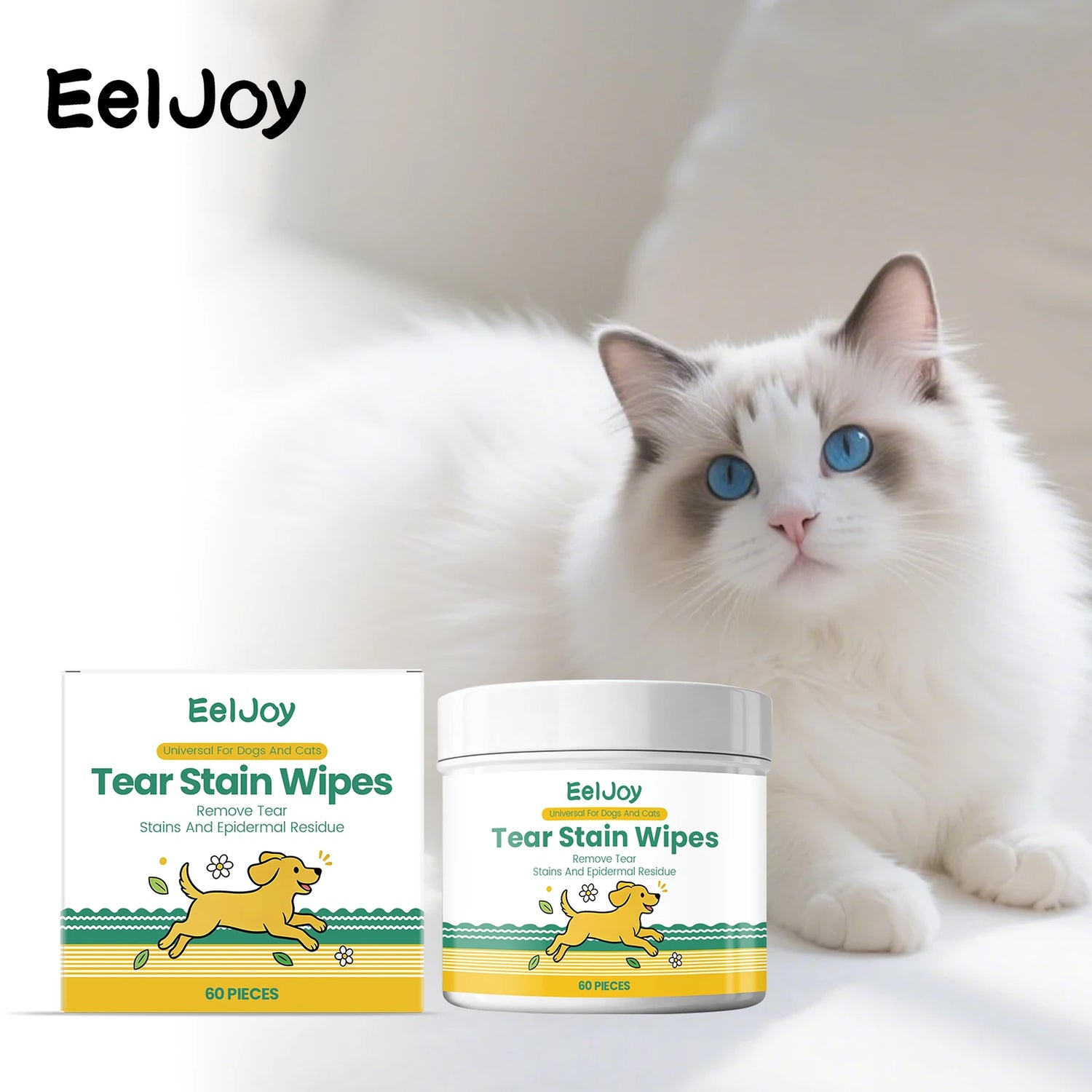 Pet Tear Stain Cleaning Wipes 60Pcs For Dog Cat