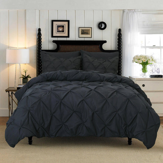 Cotton Bedding Set Elegant Comfort Pinch Pleated Pintuck 