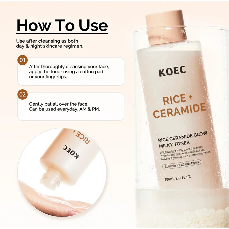 Brand Rice Essence Lotion Niacinamide Repair Facial Serum Nourishing Moisturizer Milk Toner Ceramide Deep Clean Cleansing Powder