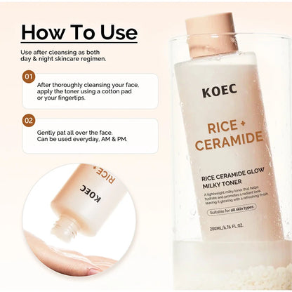 Brand Rice Essence Lotion Niacinamide Repair Facial Serum Nourishing Moisturizer Milk Toner Ceramide Deep Clean Cleansing Powder