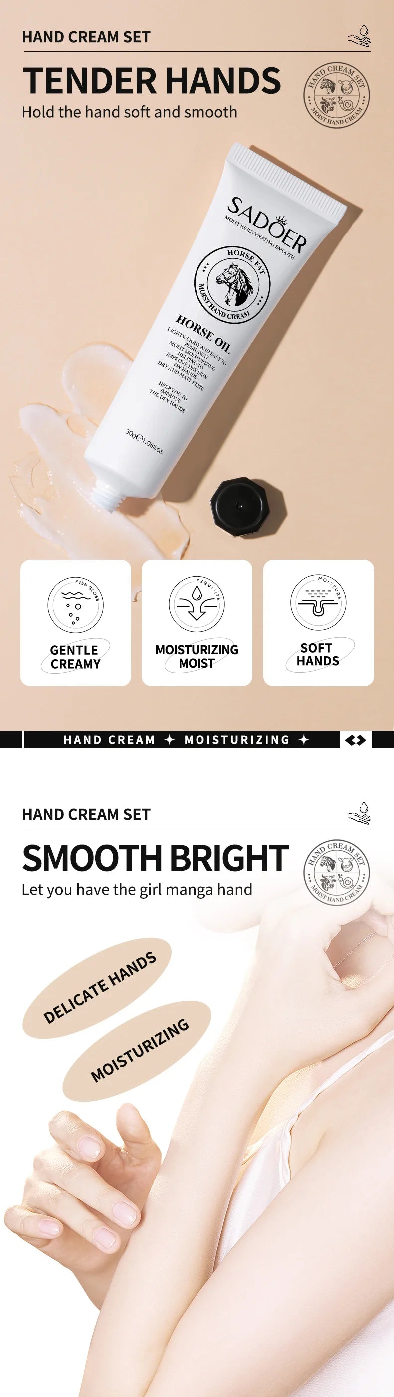 5pcs Hand Cream Gift Set – Infused with Goat Milk &amp; Nourishing Oils for Deep Moisture and Restorative Care, 30g Squeeze Tubes