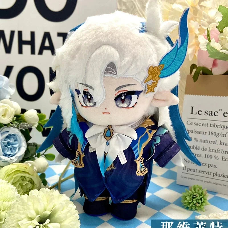Game Genshin Impact Neuvillette Plush Doll Stuffed Toy With Dress Up Clothing Cartoon Figure Toys 20cm/8" Birthday Xmas Gifts