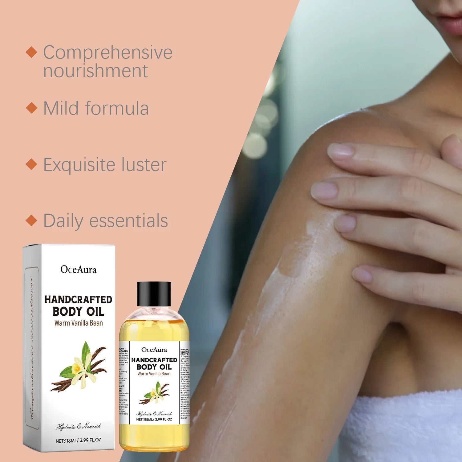 Body Juice Oil Hand Crafted Replenish Smooth Silky Deep Moisturizing Nourishing Brightening Relaxing Massage Scraping Skin Care