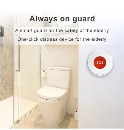 WiFi Smart SOS Emergency Button Security Linkage Smart Switch App Remote Alert Rechargeable Smart Home Automation Safety Device