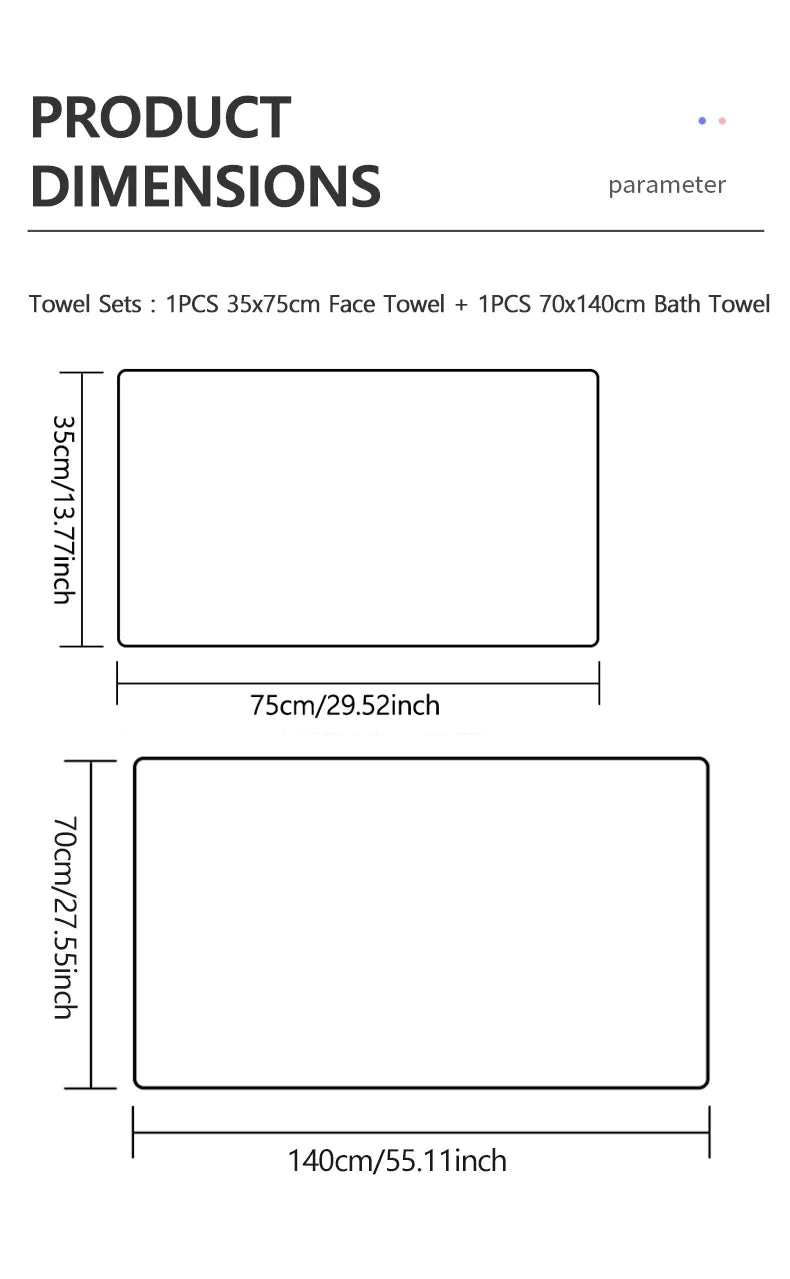 Coral Fleece Thickened Towel and Bath Towel Set,
