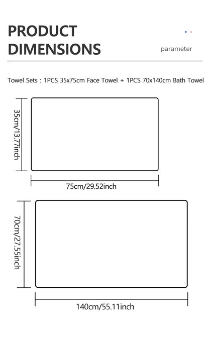 Coral Fleece Thickened Towel and Bath Towel Set,