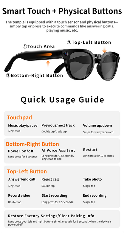 2026 New AI Smart Glasses 800W HD Camera Black Technology Image Translation Chat GPT Video Call Photo Waterproof For Men Women