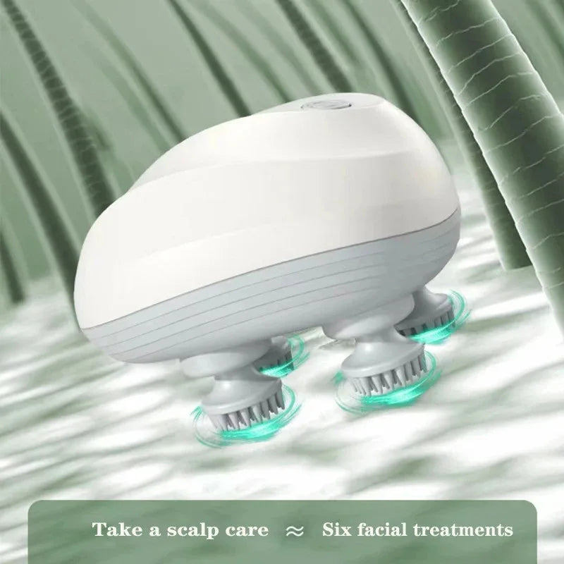 Electric Head Massager USB Rechargable Scalp Massager Body Massage Health Care Shoulder Neck Deep Tissue Kneading Massage Gift