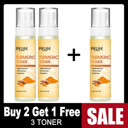 AILKE Organic Turmeric Toner for Face, Removal Acne, Pimples, Spots, Moisturizing, Brightening, Smooths Skin, Parabens Free