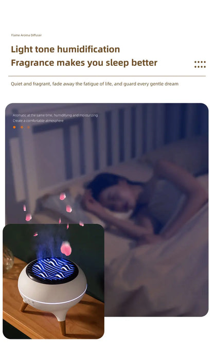 Flame Aromatherapy Essential Oil Diffusers 350ML,Air Diffuser/Humidifier, for Home, Bedroom,Large Room Humidifier