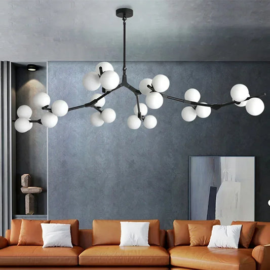 Modern Tree Branches Led Pendant Lamps Glass Balls Hanging 