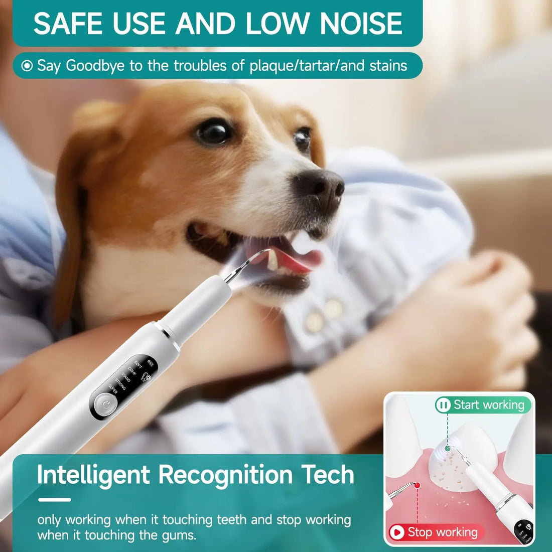Dog Teeth Cleaning Kit Pet Ultrasonic Canine Plaque Remover
