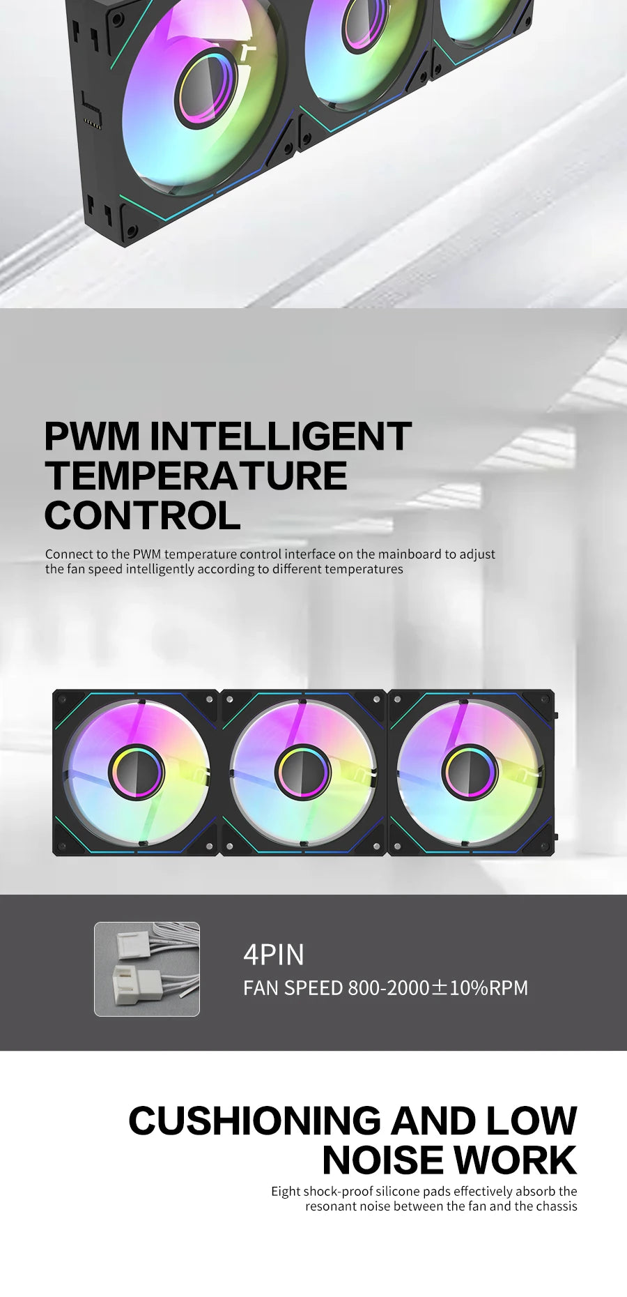 Aigo AS12 Pc Case 120MM Fan Argb Ventiladores Wirele