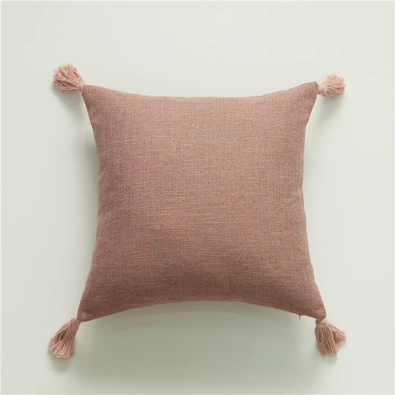 Pillow Cover Linen Pillow Case For Living Room Sofa Decorative Pillows With Tassel Farmhouse Home Decor Housse De Coussin
