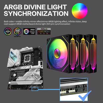 Aigo AS12 Pc Case 120MM Fan Argb Ventiladores Wirele