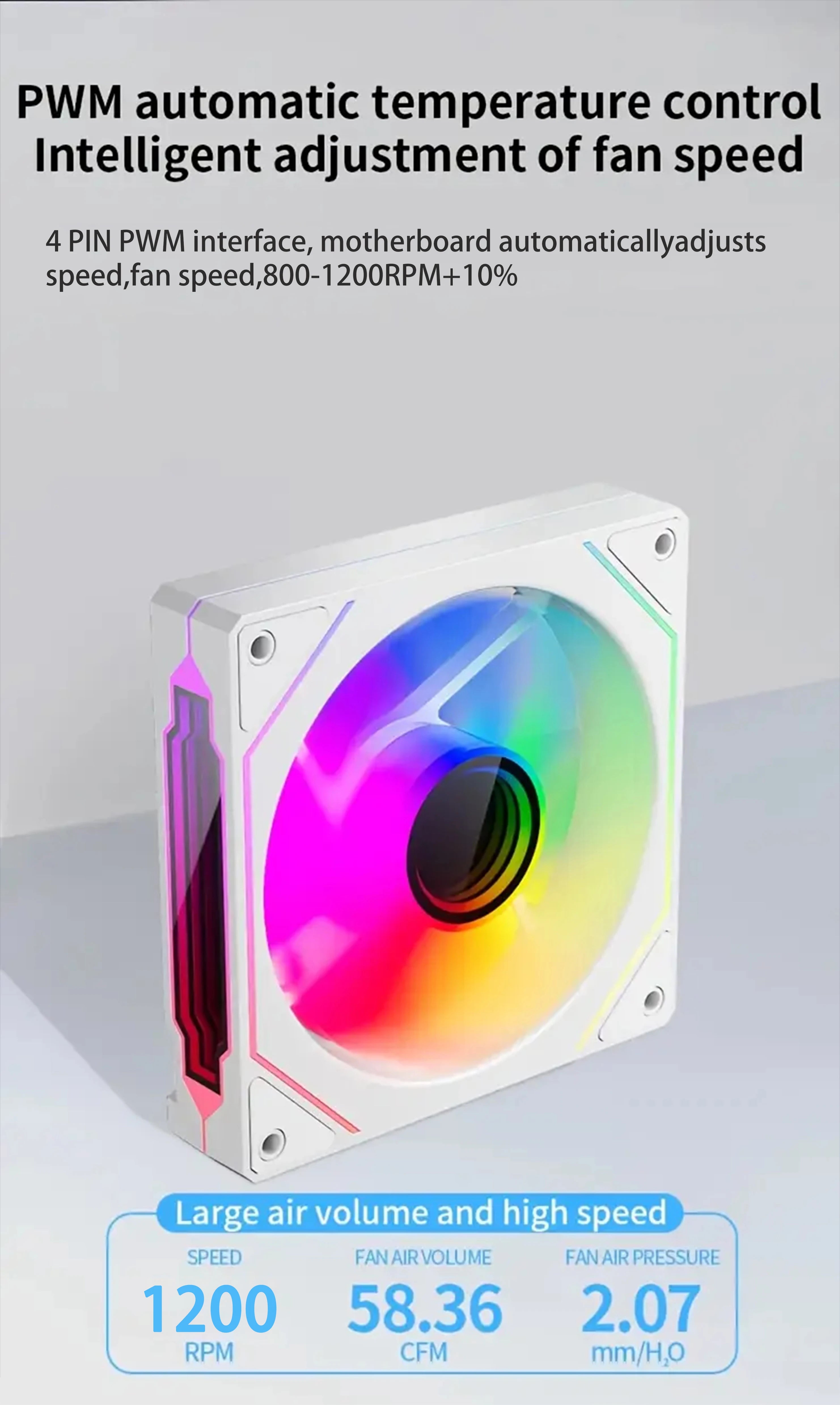 120mm ARGB PWM PC Case Fan 6Pack ARGB Cooling 