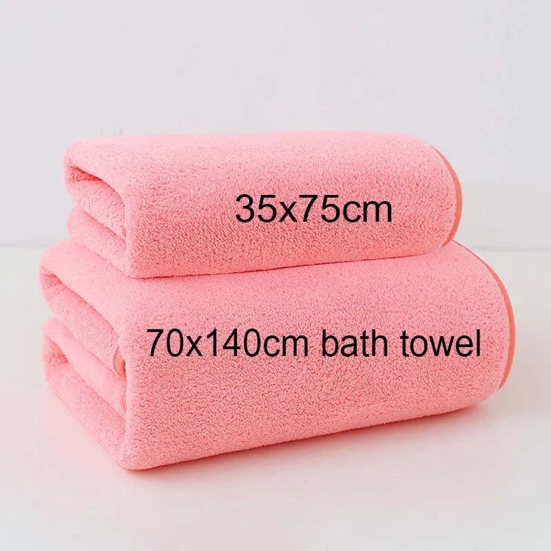 Coral Fleece Thickened Towel and Bath Towel Set,