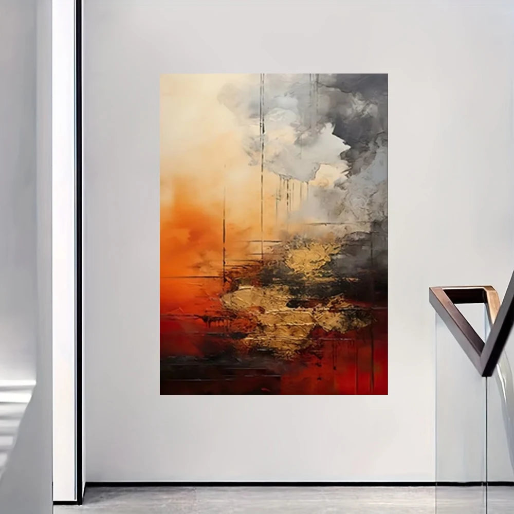 Hand Drawn Abstract Oil Painting Wall Art