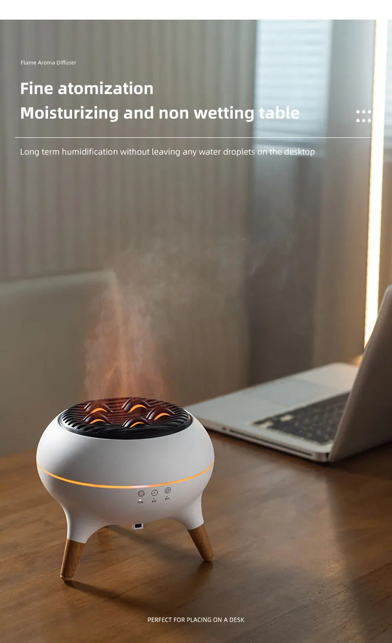 Flame Aromatherapy Essential Oil Diffusers 350ML,Air Diffuser/Humidifier, for Home, Bedroom,Large Room Humidifier