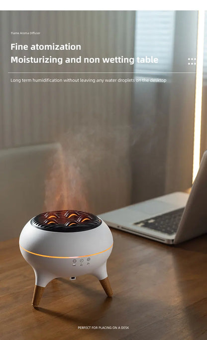 Flame Aromatherapy Essential Oil Diffusers 350ML,Air Diffuser/Humidifier, for Home, Bedroom,Large Room Humidifier