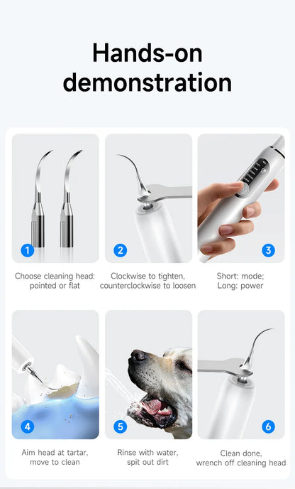 Dog Teeth Cleaning Kit Pet Ultrasonic Canine Plaque Remover