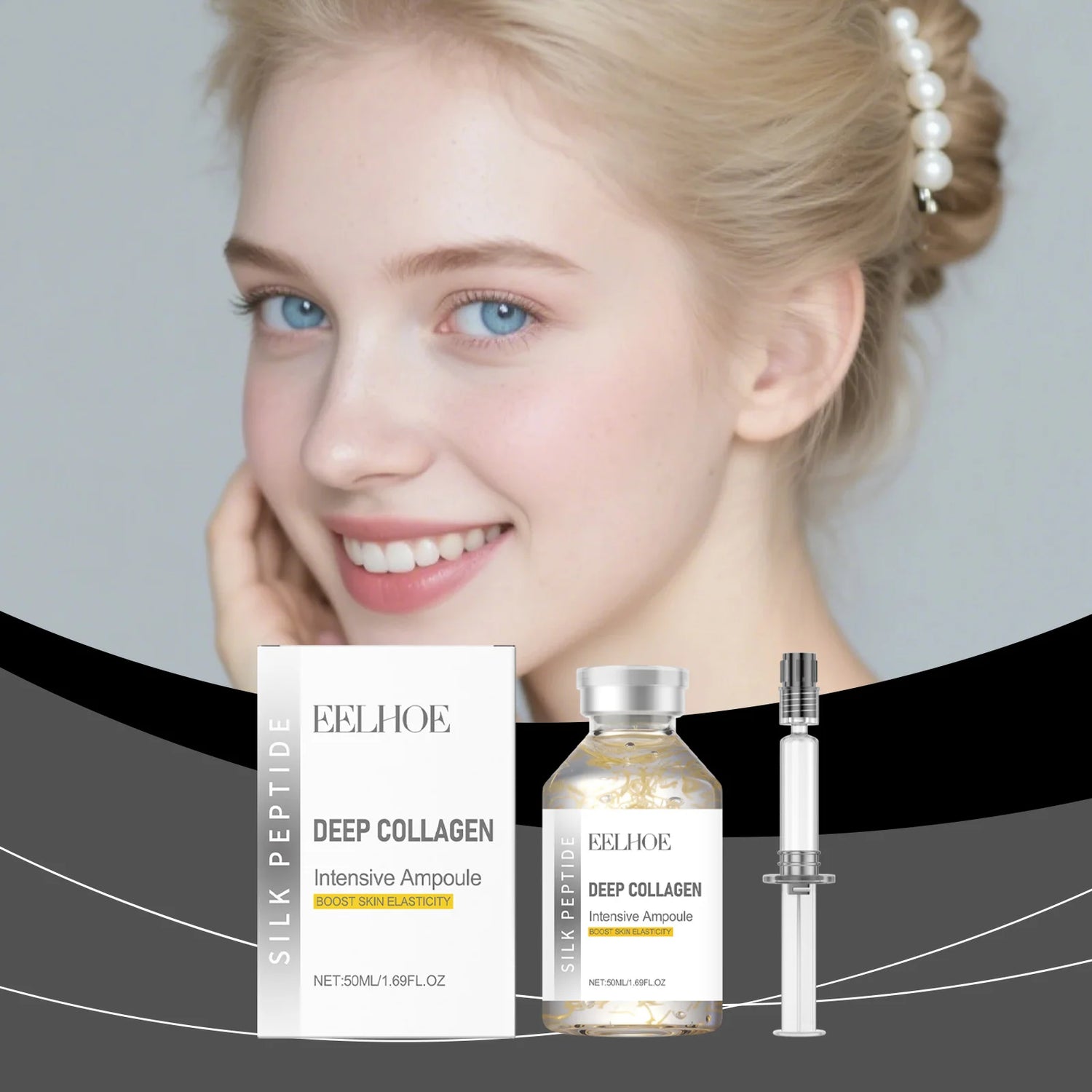 Facial essence serum gently cares for the facial contours, improves skin quality and makes the skin smooth and delicate.