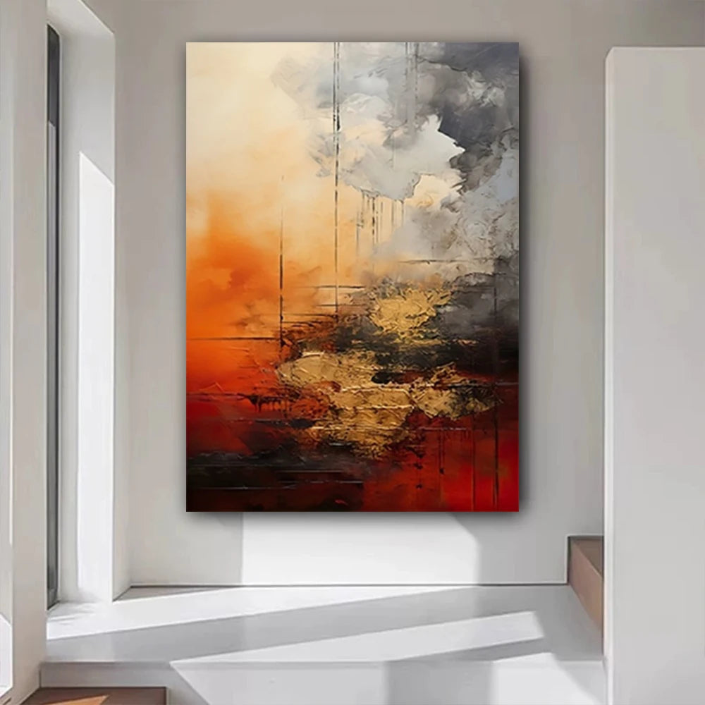 Hand Drawn Abstract Oil Painting Wall Art