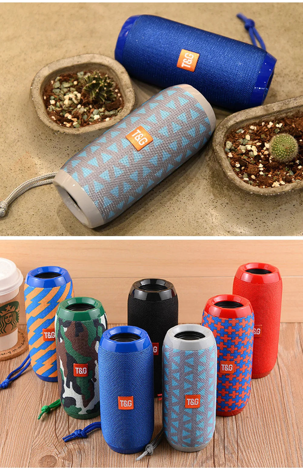 Bluetooth Speaker T&amp;G TG117 Portable TWS Sound Box Waterproof Loudspeaker Outdoor Stereo Surround Speakers Support TF FM Radio