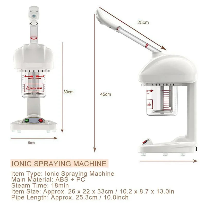 Facial Steamer Spraying Machine Ionic Advanced Ozone Steaming Skin Care for Salon Spa and Home to Face Moisturizing Cleaning